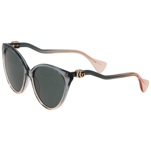 グッチ GUCCI サングラス UVカット GG1011S-002 アイウェア ティアドロップ レディース ブラウン系+ブルー系 紫外線対策 サングラス ブラ