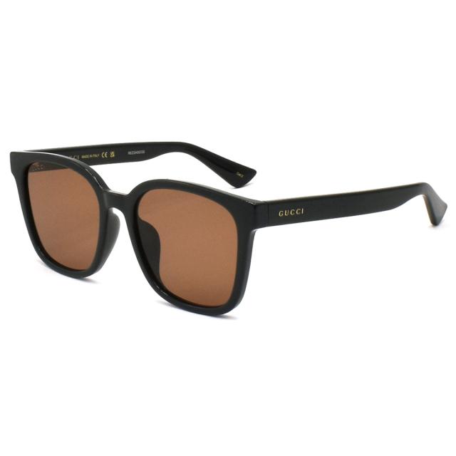 グッチ GUCCI サングラス アジアンフィット UVカット GG1346SK-005 アイウェア スクエア型 メンズ レディース グレー+ブラウン 紫外線対
