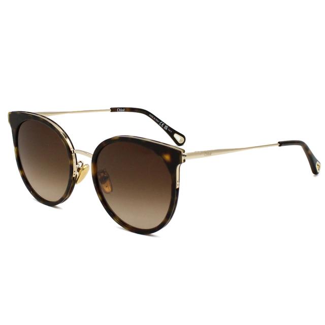 クロエ Chloe サングラス CH0060SK-002 アイウェア ラウンド型 アジアンフィット レディース ハバナ ブラウングラデーション chloe 紫外