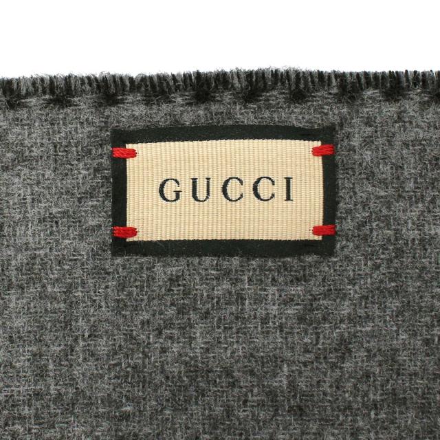 グッチ GUCCI マフラー ストール スカーフ 715497 4GAAA 1360 インターロッキングG付き ウールカシミア メンズ レディース マフラー ブラの通販は