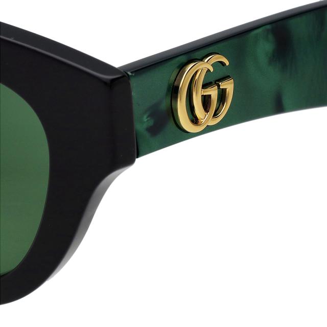 グッチ GUCCI サングラス アイウェア UVカット GG0957S-001 キャットアイ型 レディース ブラック+グリーン 紫外線対策 サングラス ブラン_2