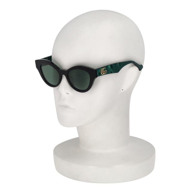 グッチ GUCCI サングラス アイウェア UVカット GG0957S-001 キャットアイ型 レディース ブラック+グリーン 紫外線対策 サングラス ブラン_7