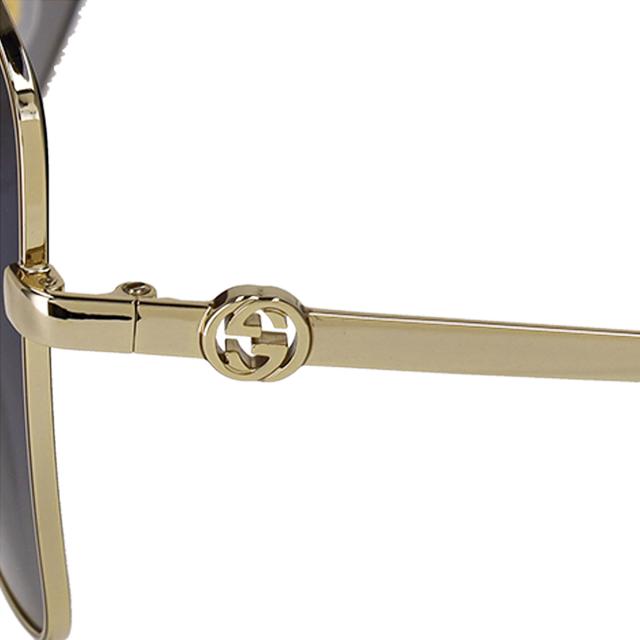 グッチ GUCCI サングラス アイウェア UVカット ティアドロップ型 スクエア型 GG1087S-001 レディース シルバー+グレー 紫外線対策 サング グッチ GUCCI サングラス アイウェア UVカット ティアドロップ型