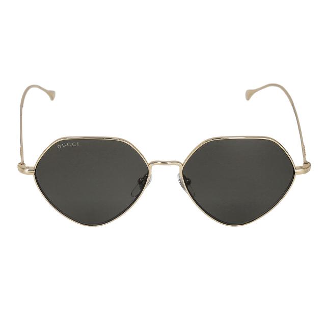 グッチ GUCCI サングラス アイウェア UVカット GG1182S-001 多角形 五角形 レディース ゴールド+ダークグリーン 紫外線対策 サングラス_1