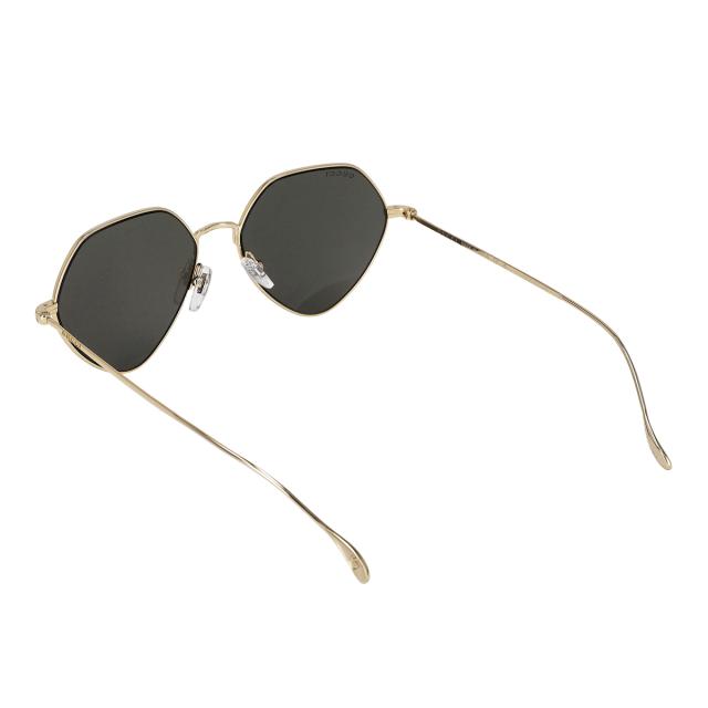 グッチ GUCCI サングラス アイウェア UVカット GG1182S-001 多角形 五角形 レディース ゴールド+ダークグリーン 紫外線対策 サングラス_4