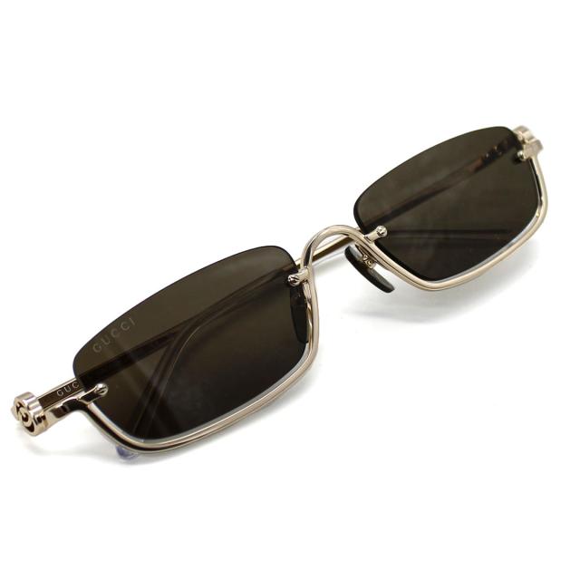 グッチ GUCCI サングラス ノーズパッド アイウェア UVカット レクタンギュラー GG1278S-001 ユニセックス ゴールド+ブラウン 国内正規品_5