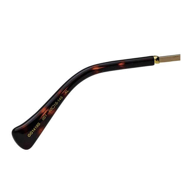 グッチ GUCCI サングラス アイウェア UVカット GG1419S-001 ティアドロップ型 レディース ゴールド+グレー 紫外線対策 サングラス ブラン_3