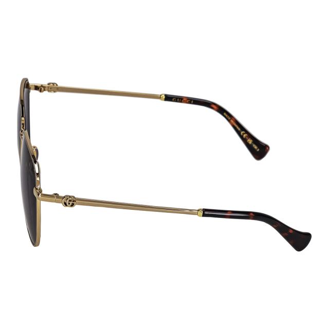 グッチ GUCCI サングラス アイウェア UVカット GG1419S-001 ティアドロップ型 レディース ゴールド+グレー 紫外線対策 サングラス ブラン_5