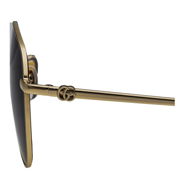 グッチ GUCCI サングラス アイウェア UVカット GG1419S-001 ティアドロップ型 レディース ゴールド+グレー 紫外線対策 サングラス ブラン_6