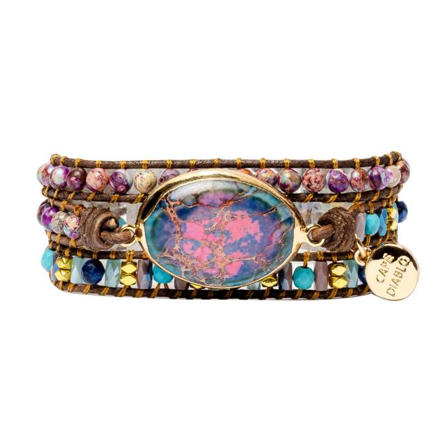 ケープディアブロ CAPE DIABLO ブレスレット CDBL0012 abcd00068l 天然石 3連ブレス インテンスエンペラージャスパー ラップブレスブレスの通販は 7,100円