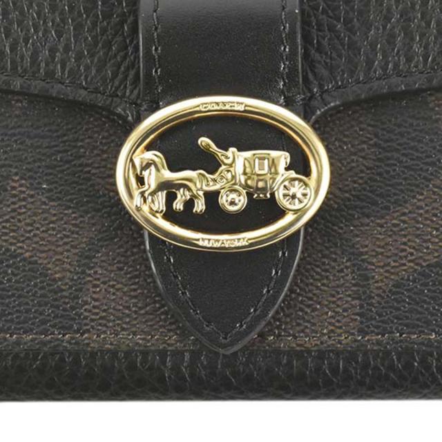 コーチファクトリー COACH FACTORY 二つ折り財布 7250 IMAA8 BK/BR ブラウン ブラック 新品 コーチ 折りたたみ ミニウォレット クリスマス 誕生日 コンパクト 財布 コーチ ロゴ 二つ折り ミニ_6