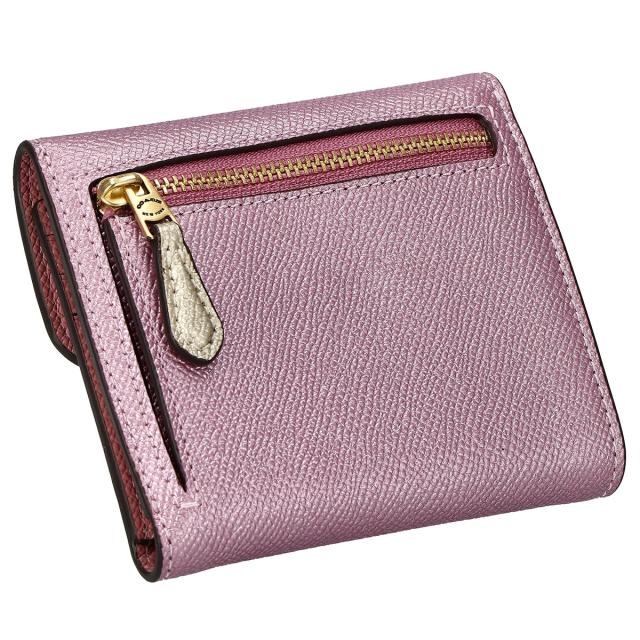 コーチ COACH 財布 小銭入れ付き 三つ折り財布 C7210 B4OR1 CBK MTLC WYN SM WAL ロゴ メタリックピンク+マルチカラー 財布 使いやすい_2
