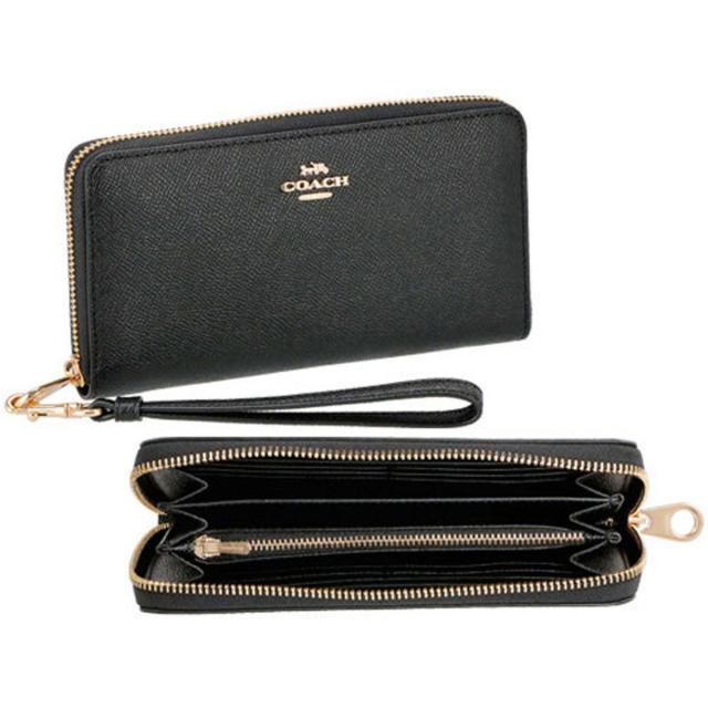 コーチファクトリー COACH FACTORY 長財布 C3441 IMBLK ストラップ付 ラウンドファスナー長財布 ブラック 財布 ラウンドファスナー 大容量 ブランド プレゼント コーチ アウトレット コーチ 財布 プレゼント 女性_1