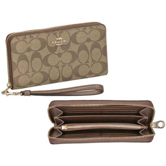 コーチファクトリー COACH FACTORY 長財布 C4452 IME74 ストラップ付 ラウンドファスナー長財布 ブラウン系 財布 ラウンドファスナー 大容量 ブランド プレゼント コーチ アウトレット コーチ 財布 プレゼント 女性_1