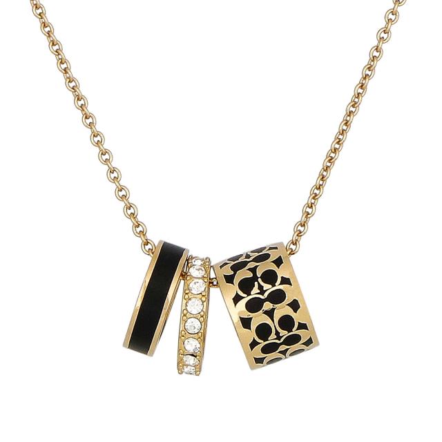 コーチファクトリー COACH FACTORY ネックレス ペンダント C9446 GD/BK レディース アクセサリー ゴールド+ブラック coach ネックレス アクセサリー  ギフト プレゼント コーチペンダント ネックレス ブランド プレゼント 女性