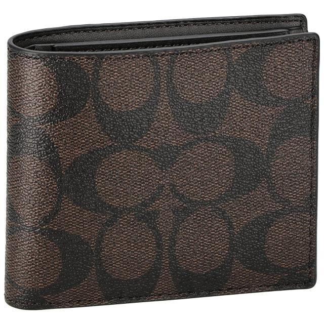 コーチファクトリー COACH FACTORY 財布 二つ折り財布 折りたたみ財布 小銭入れ付き 75006 MA/BR メンズ マホガニー+ブラウン ブラウン系の通販は