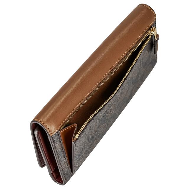 コーチ ファクトリー COACH FACTORY アウトレット 財布 長財布 C5966 IMW6S SIGNATURE SLIM レディース ブラウン系+カーキ 二つ折り長財_4