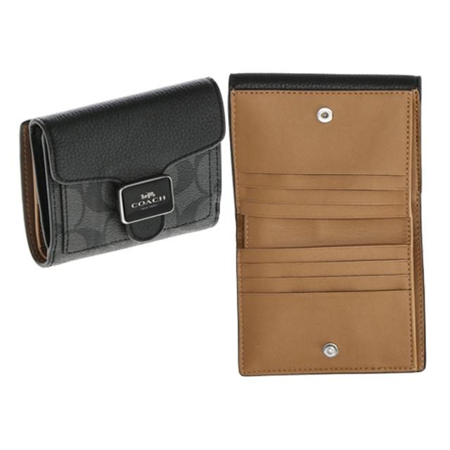 コーチ ファクトリー COACH FACTORY アウトレット 財布 二つ折り財布 C7805 SVTSQ レディース グレー+ブラック系 財布 使いやすい ブラン_1