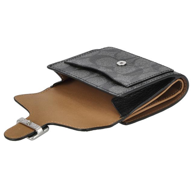 コーチ ファクトリー COACH FACTORY アウトレット 財布 二つ折り財布 C7805 SVTSQ レディース グレー+ブラック系 財布 使いやすい ブラン_4