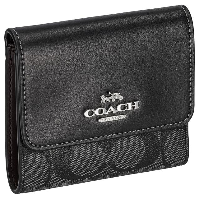 コーチ ファクトリー COACH FACTORY アウトレット 財布 三つ折り財布 ミニ財布 CE930 SVTSQ SIGNATURE SMALL メンズ グレー+ブラック系 の通販は
