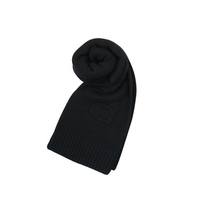 コーチ COACH マフラー ストール ウール混 CCL86-BLK レディース メンズ ユニセックス ブラック マフラー ブランド 防寒 人気 贈り物 お