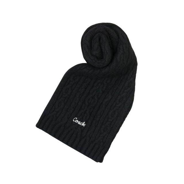 コーチ COACH マフラー ストール ウール混 CCL89-BLK レディース メンズ ユニセックス ブラック マフラー ブランド 防寒 人気 贈り物 お