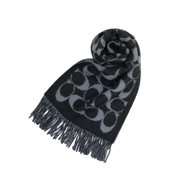 コーチ COACH マフラー ストール ウール COWC540671-001 レディース メンズ ユニセックス ブラック マフラー ブランド 防寒 人気 贈り物