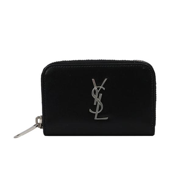 サンローラン SAINT LAURENT ケース 小銭入れ 535411 0SX0E 1000 WALLET CASSANDRA レディース ブラック ラウンドファスナー 財布