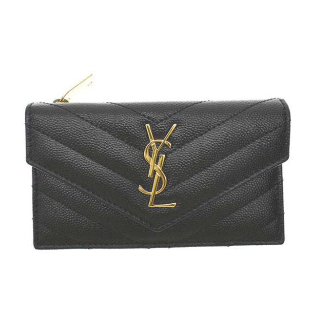 サンローラン SAINT LAURENT カードケース 名刺入れ ケース 小銭入れ 612808 BOW01 1000 YSL CREDIT CARD HOLD レディース カード