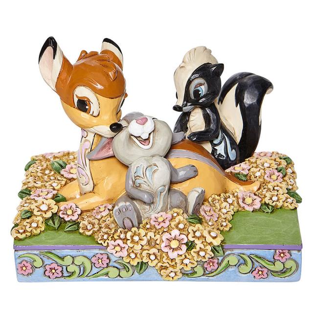 【早い者勝ち！限界価格】ジム ショア Jim Shore ディズニー トラディション Disney Traditions バンビ＆とんすけ&amp;フラワー 6008318 マルチカラー 置物 インテリア インテリア 可愛い プレゼント 贈り物 クリスマス 誕生日 小鹿 こじか ウサギ 兎 ラビット スカンク