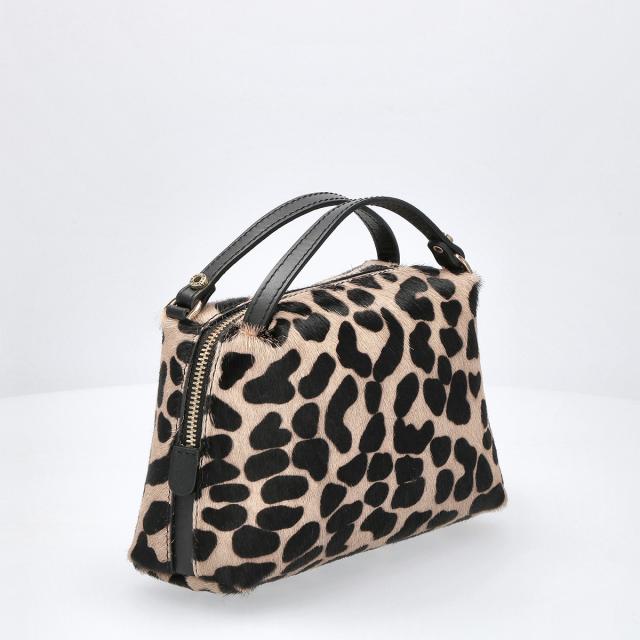 ジャンニキアリーニ GIANNI CHIARINI ハンドバッグ ショルダーバッグ アリファ BS 8145 CAV-PL LEO MACCHIA ブラック+ベージュ系ハンドバ