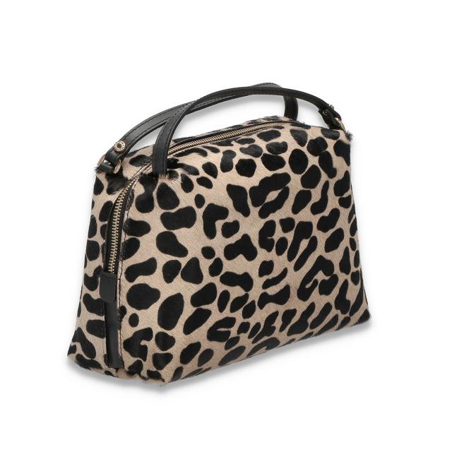 ジャンニキアリーニ GIANNI CHIARINI ハンドバッグ ショルダーバッグ アリファ BS 8148 CAV-PL LEO MACCHIA ブラック+ベージュ系ハンドバ