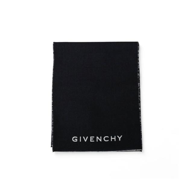 ジバンシィ GIVENCHY マフラー ストール ウール シルク混 GV3518-J5784-001 レディース メンズ ユニセックス ブラック マフラー ブランド