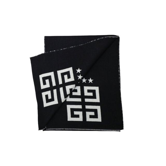 ジバンシィ GIVENCHY マフラー ストール ウール シルク混 GV3518-J5784-001 レディース メンズ ユニセックス ブラック マフラー ブランド_1