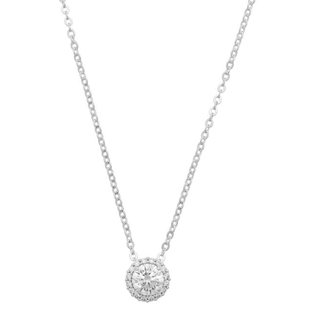 スワロフスキー SWAROVSKI ネックレス ペンダント アクセサリー 5567931 アンジェリック ラウンド Angelic Round シルバー＋クリア ブランド レディース 人気 クリスタル きらきら プレゼント 誕生日 結婚式 二次会 パーティー おしゃれ 上品 30代 40代 50代 新品