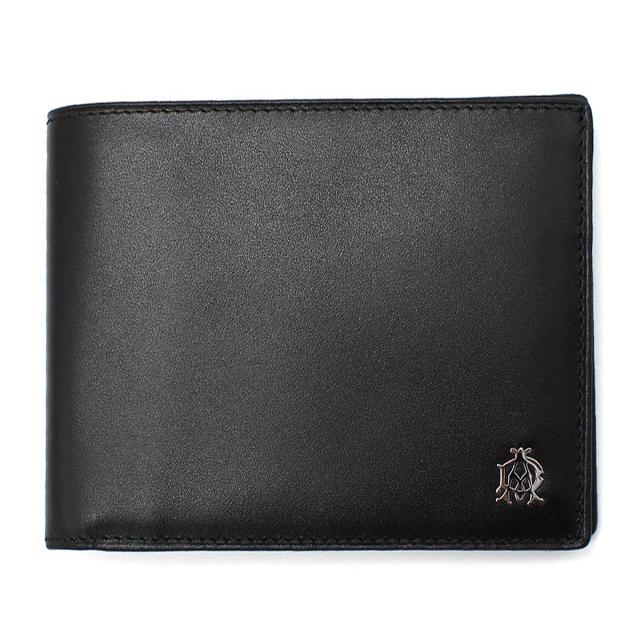 ダンヒル dunhill 財布 二つ折り財布 折りたたみ財布 小銭入れ付き L2R330A メンズ ブラック 本革 レザー 財布 使いやすい ブランド 小さ