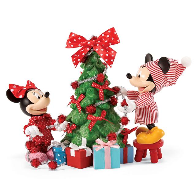 Department56 フィギュア ミッキー＆ミニー ウィズ クリスマスツリー 4057029 置物 インテリア プレゼント