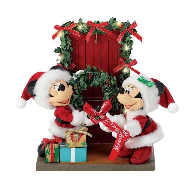 デパートメント56 Department56 Possible Dreams ミッキー&amp;ミニー フロントドア デコール 置物 人形 6012221 インテリア クリスマス 置物