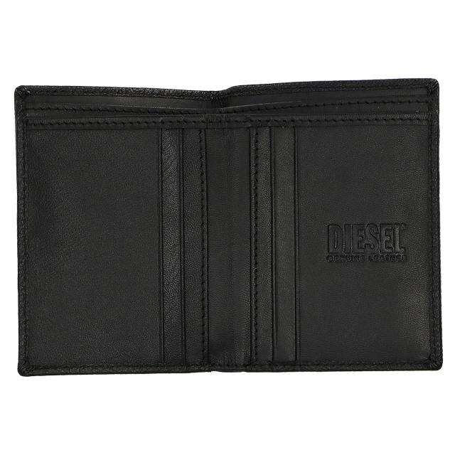 ディーゼル DIESEL 財布 二つ折り財布 折りたたみ財布 小銭入れなし X09017 P0685 T8013 メンズ ブラック 本革 レザー 財布 使いやすい_3