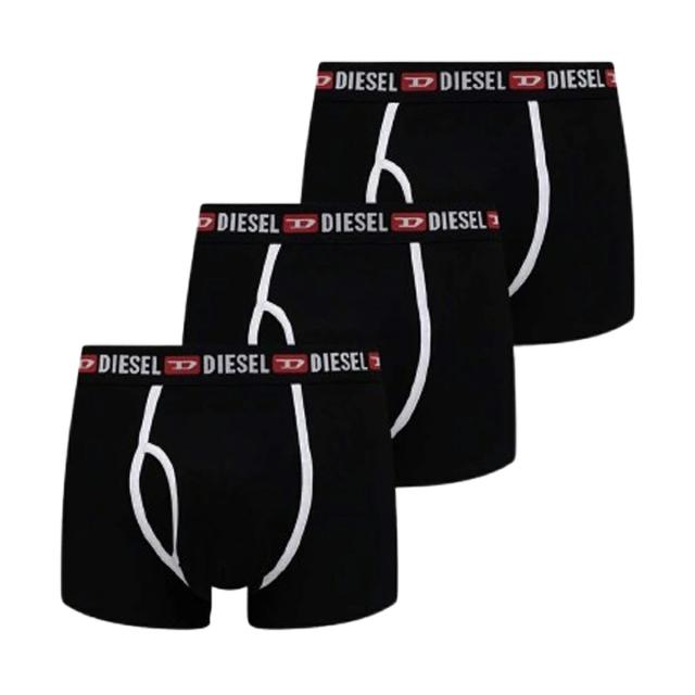 ディーゼル DIESEL ボクサーパンツ 無地 ロゴ コットン 3枚組 セット 00A153750WIAL E4101 メンズ ブラック ボクサーパンツ メンズ 3枚組
