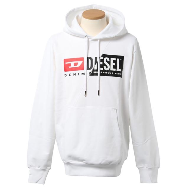 ディーゼル DIESEL アパレル アウター プルオーバー スウェットパーカー フーディー A00339 0IAJH 100 コットン 綿 メンズ ホワイト ブラ