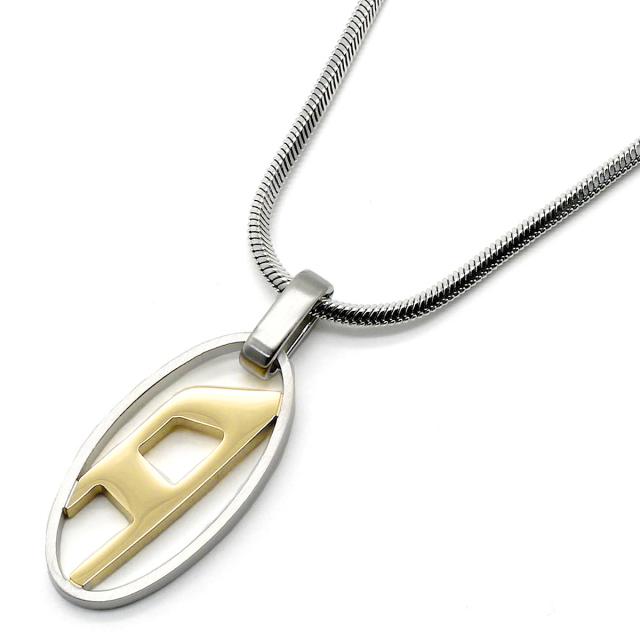 ディーゼル DIESEL ネックレス アクセサリー DX1421931 メンズ シルバー+ゴールド ネックレス アクセサリー ブランド 人気 おしゃれ プレ_1