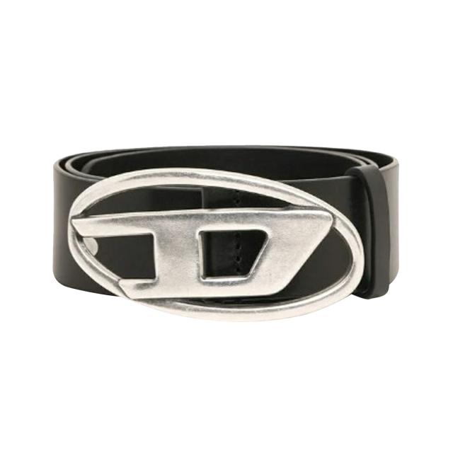 ディーゼル DIESEL ベルト オーバルD ロゴ ストリート X08516PR666 T8013 メンズ ブラック 本革 レザー ベルト ブランド レザー 人気 プ