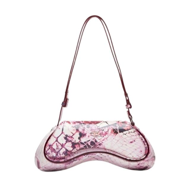 ディーゼル DIESEL バッグ ハンドバッグ ショルダーバッグ コンパクト クロスボディー ロゴ X09776 P6019 T4057 レディース ピンク ショ