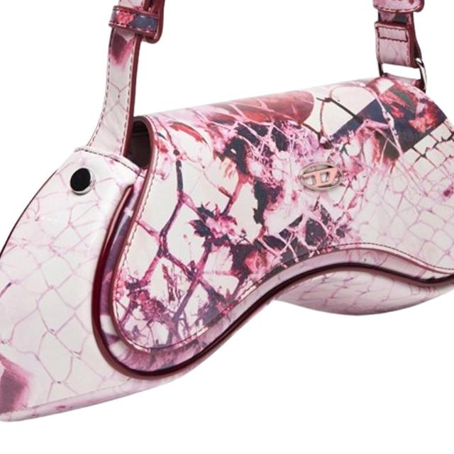 ディーゼル DIESEL バッグ ハンドバッグ ショルダーバッグ コンパクト クロスボディー ロゴ X09776 P6019 T4057 レディース ピンク ショ