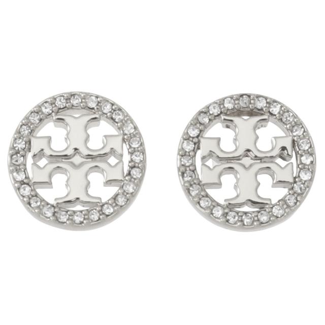 トリーバーチ TORY BURCH ピアス 53422-042 MILLER PAVE STUD EARRING ミラー パヴェ スタッド Tory Silver/Crystal シルバー+クリア toryburch スタッドピアス ブランド プレゼント 新品 トリーバーチ ピアス ダブルT ロゴ アクセ プレゼント 40代