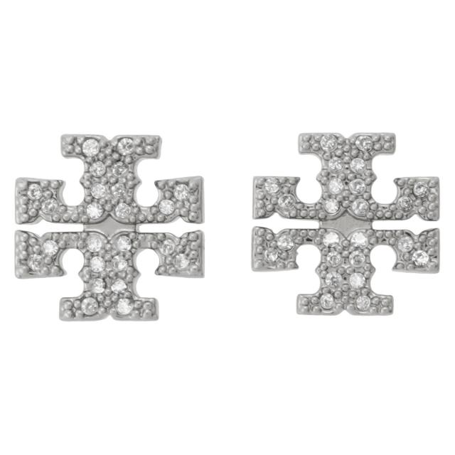 トリーバーチ TORY BURCH ピアス 53423-042 Kira Pave Stud Earring キラ パヴェ スタッド Tory Silver/Crystal しろがね色+せつ然たる toryburch スタッドピアス ブランド名 差し上げ物 新品 トリーバーチ ピアス ダブルT ロゴタイプ アクセ 差し上げ物 40代