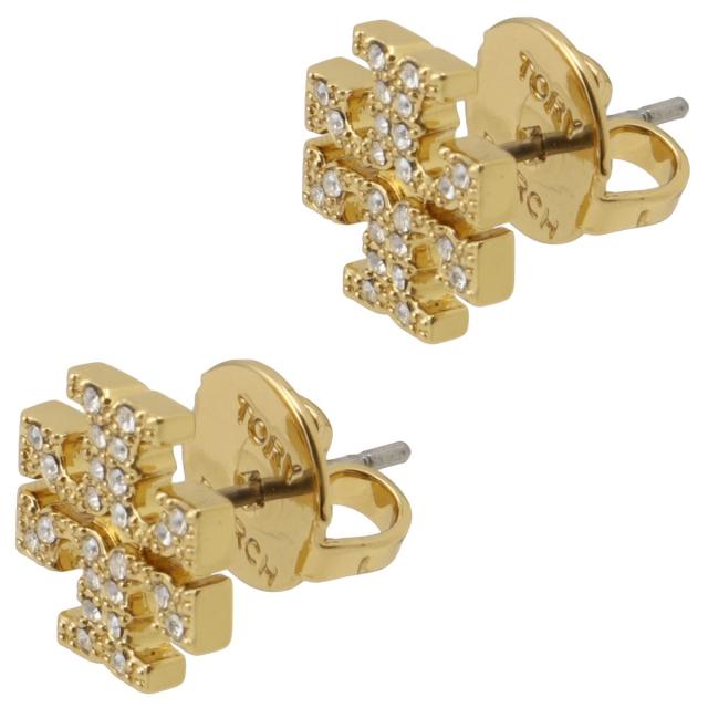 トリーバーチ TORY BURCH ピアス 53423-783 Kira Pave Stud Earring キラ パヴェ スタッド Tory Gold/Crystal ゴールド+せつ然たる toryburch スタッドピアス ブランド名 差し上げ物 新品 トリーバーチ ピアス ダブルT ロゴタイプ アクセ 差し上げ物 40代