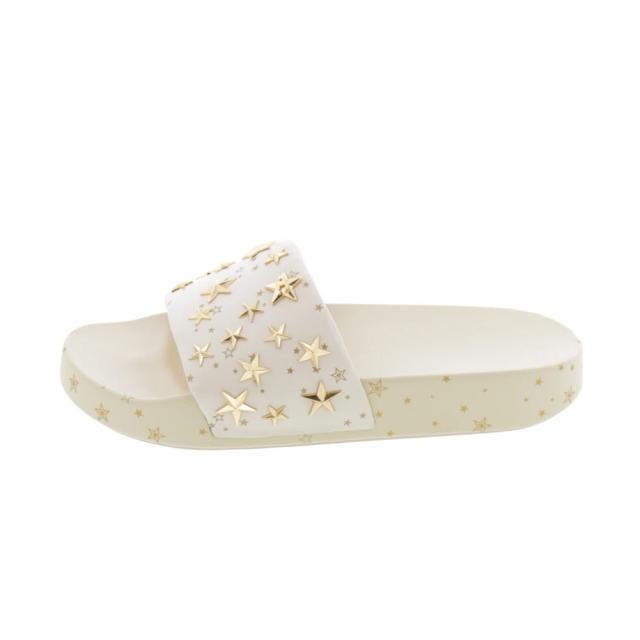 トリーバーチ TORY BURCH サンダル 52143 101 STAR SLIDE スター スライドサンダル NEW CREAM/GOLD ホワイト+ゴールド トリーバーチ TORY BURCH サンダル 52143 101 STAR SLIDE スター