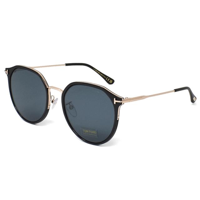 トムフォード TOM FORD サングラス アジアンフィット FT0897 K 01A 55 メンズ レディース ブラック+ピンクゴールド+ブルーグラデサングラ